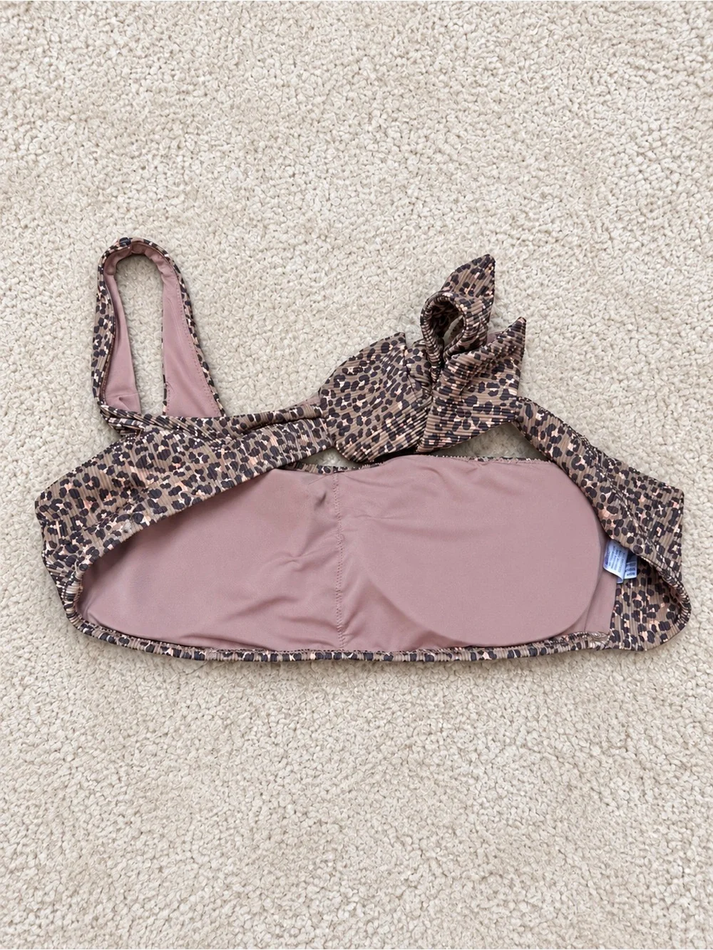 Aerie Leopard Print Scoop Bikini Top Brown Size M NWT